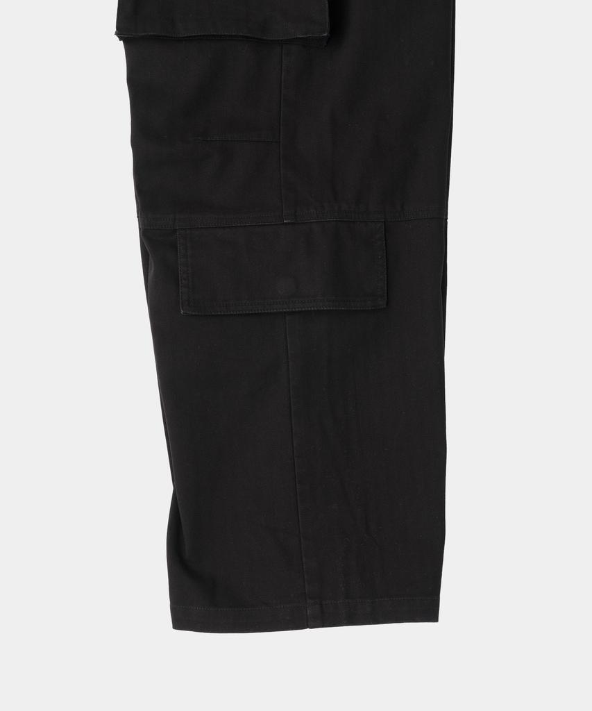 SLOWACID Washed Herringbone Cargo Pants [Black]
