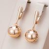 Уникальные глянцевые серьги-подвески с шариками для женщин, модные серьги-подвески с полым узором, цвет розового золота, ретро этнические повседневные украшения