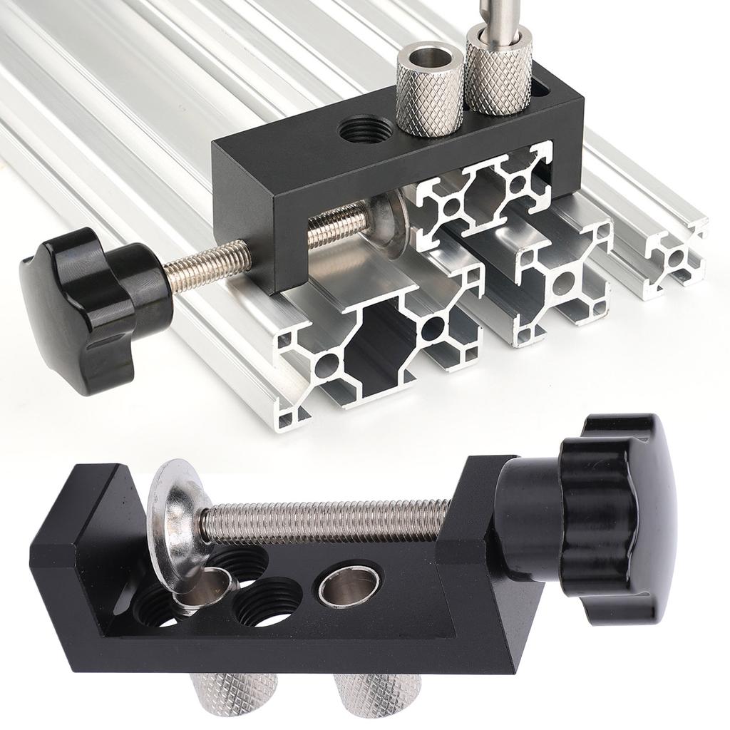 Кондуктор для сверления алюминиевого профиля с двумя отверстиями, вспомогательный инструмент для пробивки алюминиевых профилей серии 20, 30, 40