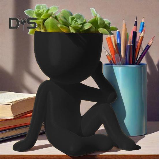 Цветочный горшок Thinker, суккулентный горшок, креативная форма, высокая прочность, настольный цветочный горшок для дома и улицы, украшение