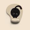 Cute Cartoon Cat Mouse Mat Ergonomic Wrist Support Pad Black Cat Animal Mouse Pad  Computer