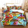 Mushroom Duvet Cover Colorful Cute Cartoon Bedding Set Twin Full King For Teen Boys Girl Kids Kawaii Botanical Plant Quilt Cover