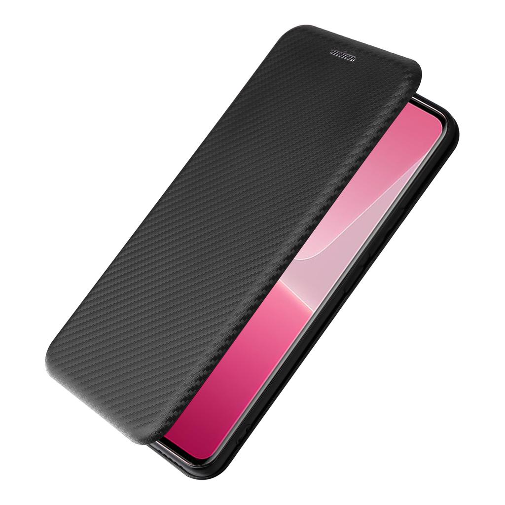 For Xiaomi 13 Lite/Civi 2 5G Phone Case PU Leather Carbon Fiber Texture Stand Card Slot Cover