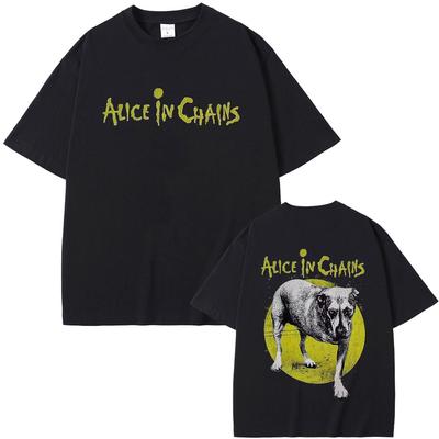 Горячая Распродажа Футболка с Графикой Рок-группы Alice in Chains Мужская Женская Классическая Ретро Готическая Панк Футболки Мужская Мода Оверсайз Футболки