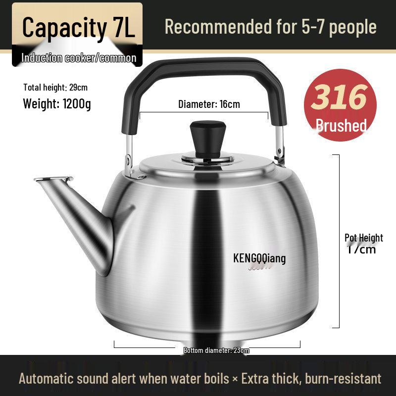 316 Stainless Steel Whistling Stovetop Kettle for Household Use