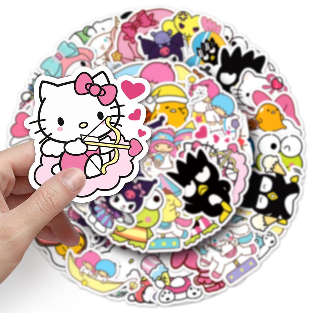 50 Милых Мультяшных Наклеек Sanrio: Гука, Помпомпурин, Куроми для украшения чехлов телефонов, Маленькие стикеры-моти