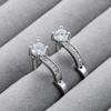 925 Silver Cubic Zirconia Zircon Hoop Drop Earrings for Women Wedding Jewelry