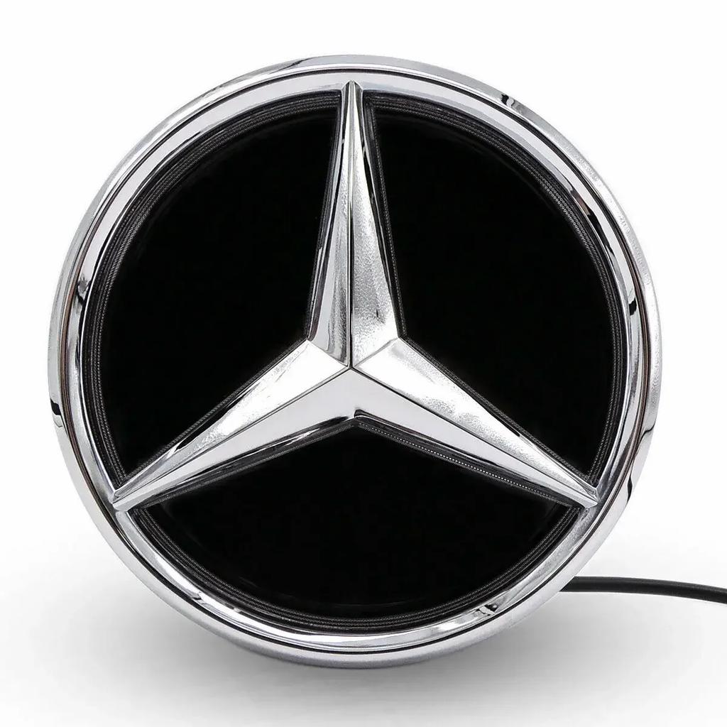 AABID1 ABS Chrome Silver Glossy Black Star Front Grille Decorative Badge OE Style Emblem Chrome Silver For Mercedes Benz E-Class W213