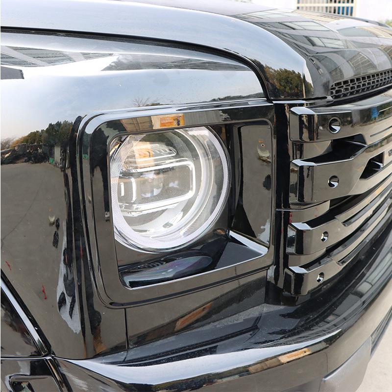 Комплект рамок фар Haval H9 2-го поколения: Решетка, ABS, Светодиодные бусины, Дизайн Черный Воин