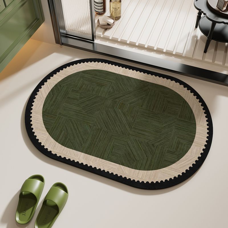 . Ancient-Style Entrance Rug At Easy-To-Clean Foot Mat For Bedroom, Bathroom And Toilets. New Green Home Decoration.