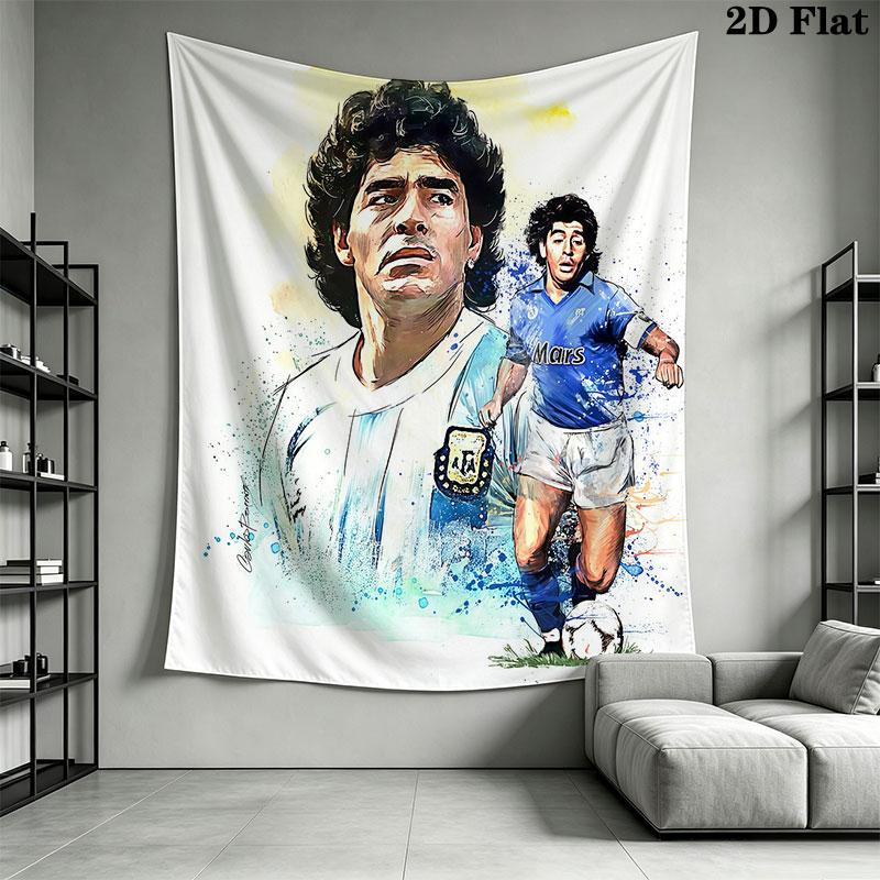 1PC Football Superstars Wall Hanging Printed Fabric Blanket Decorative Tapestries for Bedroom Living Room Home Decor