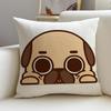 PPugly Pugs Cushion Cover Natural Linen Pillowcase Set AllinOne Decor for Sofa Bedroom  Chair