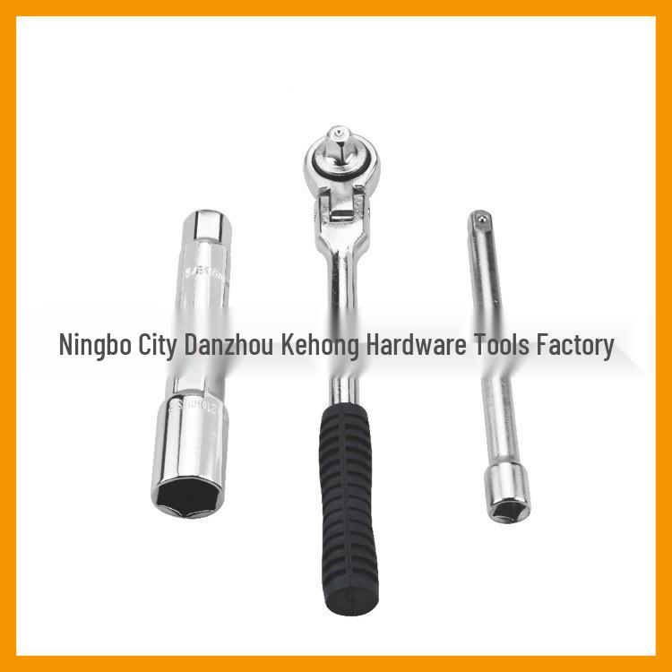 Kehong Dual-Use Ratchet Wrench Set: 3/8" Drive, 16mm & 21mm Sockets, 6" Extension Bar, Spark Plug Socket.