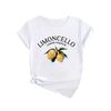 Lemon Letter Print T-shirt Short Sleeve Crew Neck Casual Top for Summer Women Kawaii Streetwear Graphic Tees Vintage Fruit Shirt