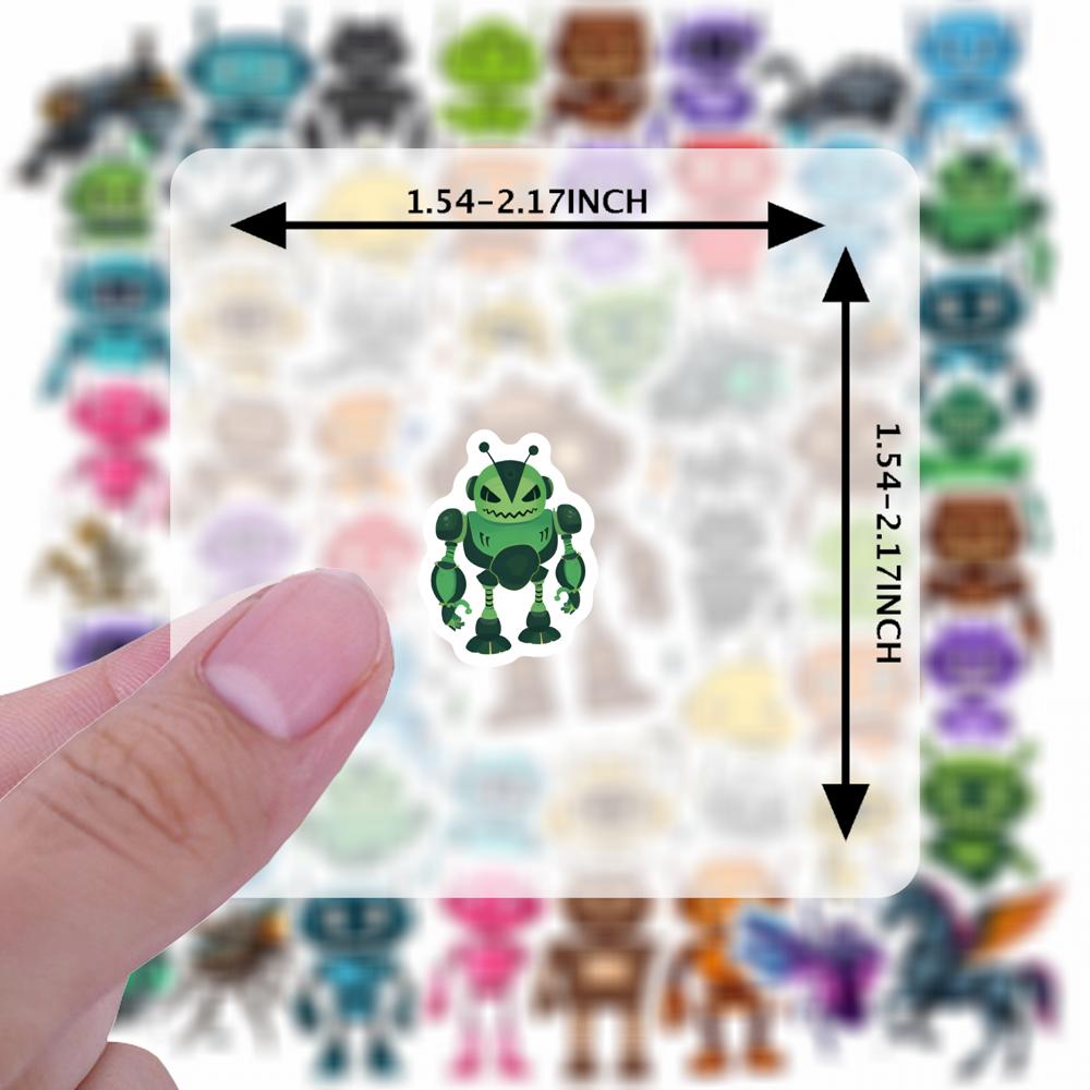 35pcs-50pcs Cartoon Robots Stickers Playful Fantasy Creatures Stationery Stickers Stickers For Guitar DIY Skateboard