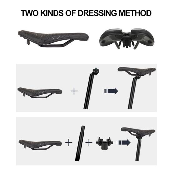 Седло Полое Дышащее Эргономичный Дизайн Противоскользящее Сильная Поддержка Удобное Сиденье Губка MTB Шоссейное