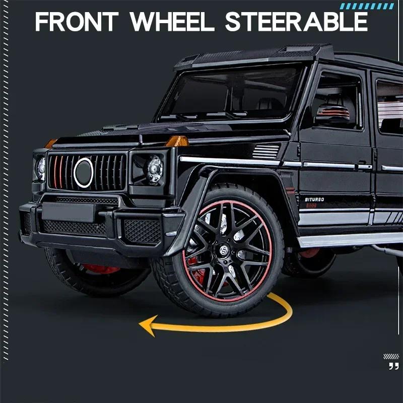 1/18 Large G800 SUV Off-road Alloy Model Car Sprayable Toy Car Diecast Vehicle Model Toy Sound Light CarBirthday Gift For Kids