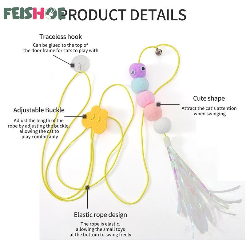 Игрушки для кошек, качели, липкий диск, эластичная подвесная дверь, дразнящая веревка для кошек, длинная веревка, дразнящая кошка, игрушка для кошек, аксессуары для кошек, игрушка для котят