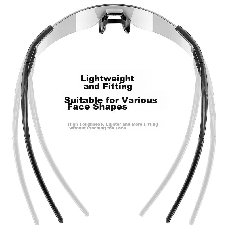 WestBiking Cycling Glasses with Anti-Fog And Photochromic Lenses, White Frame