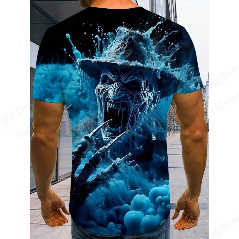 Винтажная футболка с черепом на Хэллоуин, футболка с 3D-принтом Джейсона Вурхиза, мужская и женская модная повседневная футболка с коротким рукавом, топы, детская одежда, новая