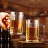 Heat-Resistant Glass Beer Mug with Handle - Large Capacity for Beer, Juice, or Milk