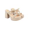 Shoetopia Золотые туфли на устойчивом каблуке с украшениями для женщин и девочек / EU37