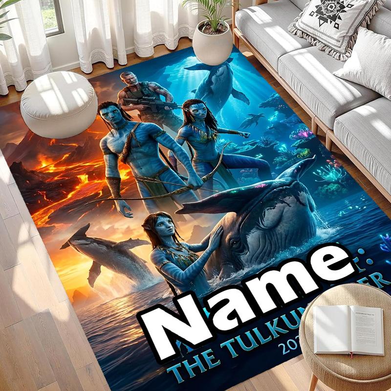Custom Name Personalized Avatar Print Carpet, Versatile Home Decor Rug, for Playroom, Apartment, Balcony, Entryway, Hallway Gift