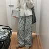 Spring/Autumn Lazy Style Retro Floral All-Over Print Wide-Leg Loose Casual Sweatpants for Women - Trendy Fashion