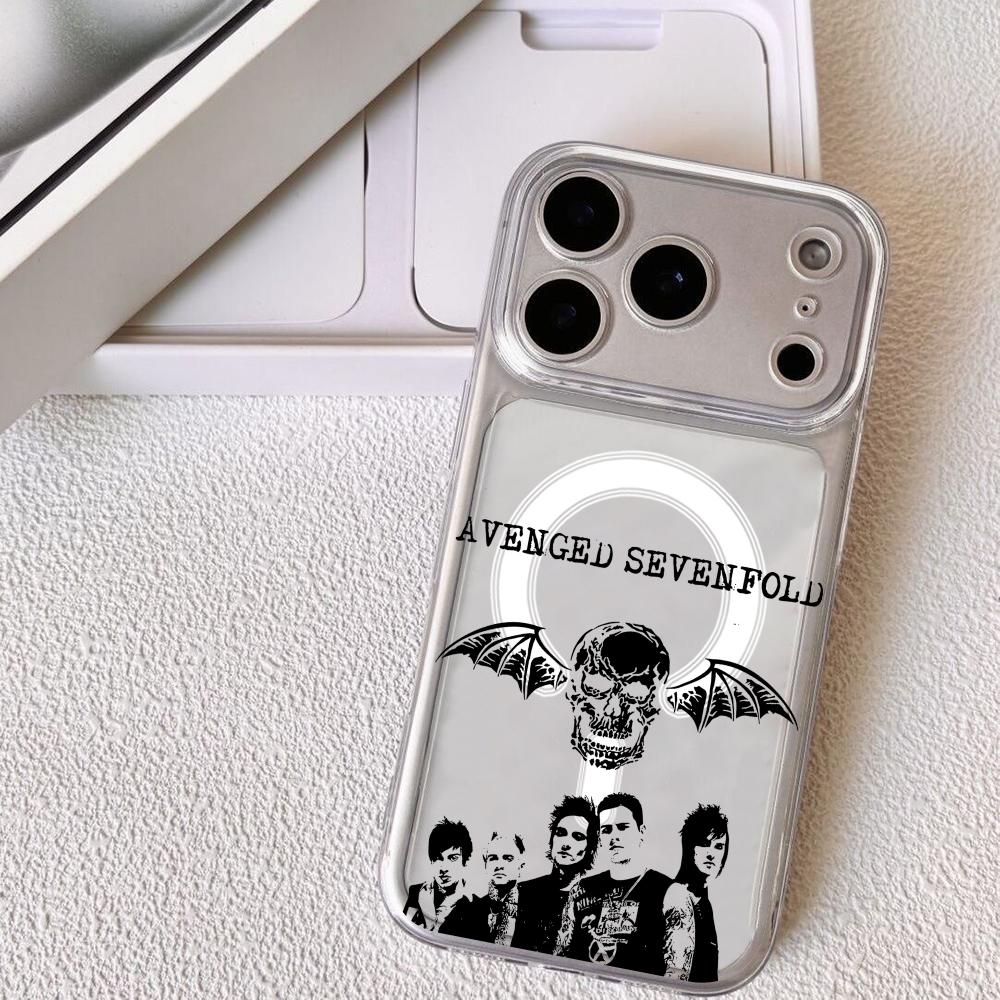 Крутой чехол A-Avenged Sevenfold для iPhone 17 16 15 14 13 12 Pro Max Plus с магнитом, кристально прозрачный, для беспроводной зарядки