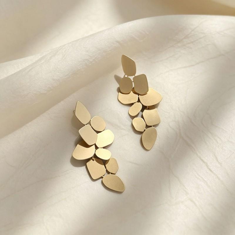 Geometric Detachable Earrings Women Men Sterling Post Copper Electroplated Irregular Modern Minimalist Statement