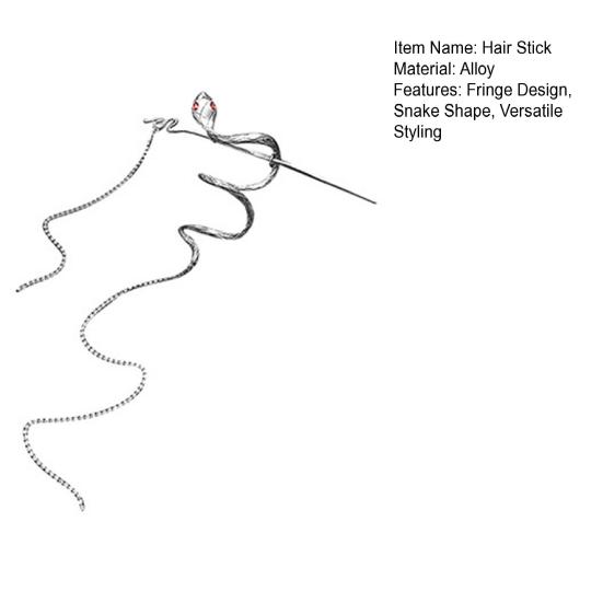 Шпилька для волос с бахромой в форме змеи, шпилька для хвоста с глянцевой отделкой, волосы в форме змеи