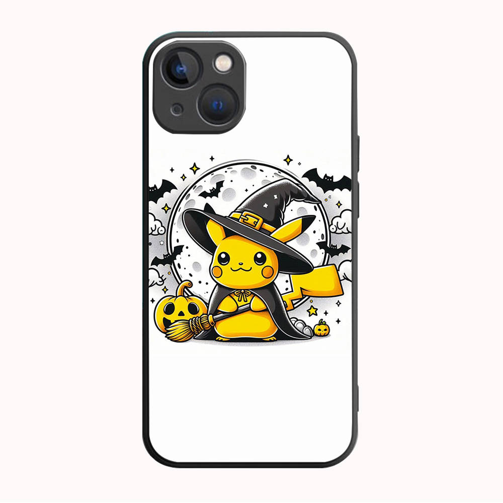 B-73 Pokemon Halloween Black Case for Redmi 10A 10C 12C 13C 9A 9C 9T A3X Note 10 9 9S 10S iPhone 11 12 13 14 15 16 X XS Pro Max Mini 7 8 Plus XR
