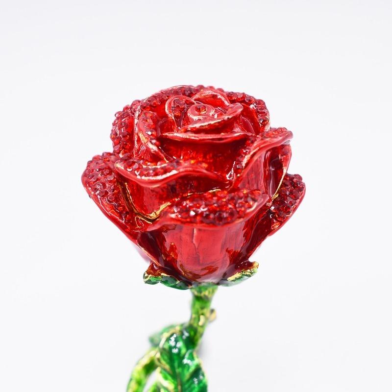 Creative Red Rose Shape Jewelry Box Home Decoration Ornaments