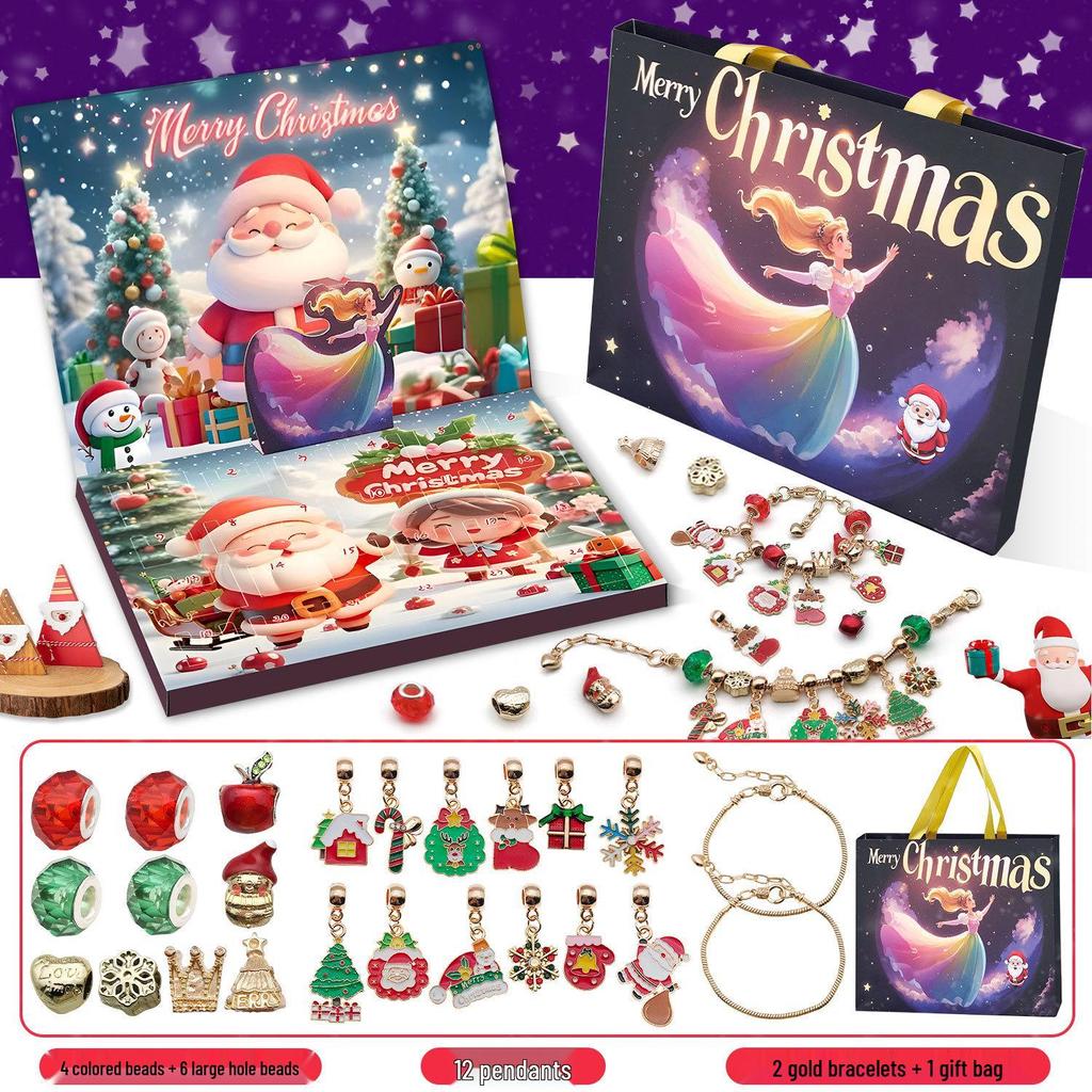 Gold Christmas Countdown Calendar: DIY Jewelry Set Gift