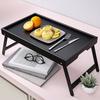 Yousheng Bamboo Bed Tray Table with Folding Legs Wooden Drawing Breakfast Eating Snack Serving Tray Laptop Computer Collapsible Bed Sofa Desk