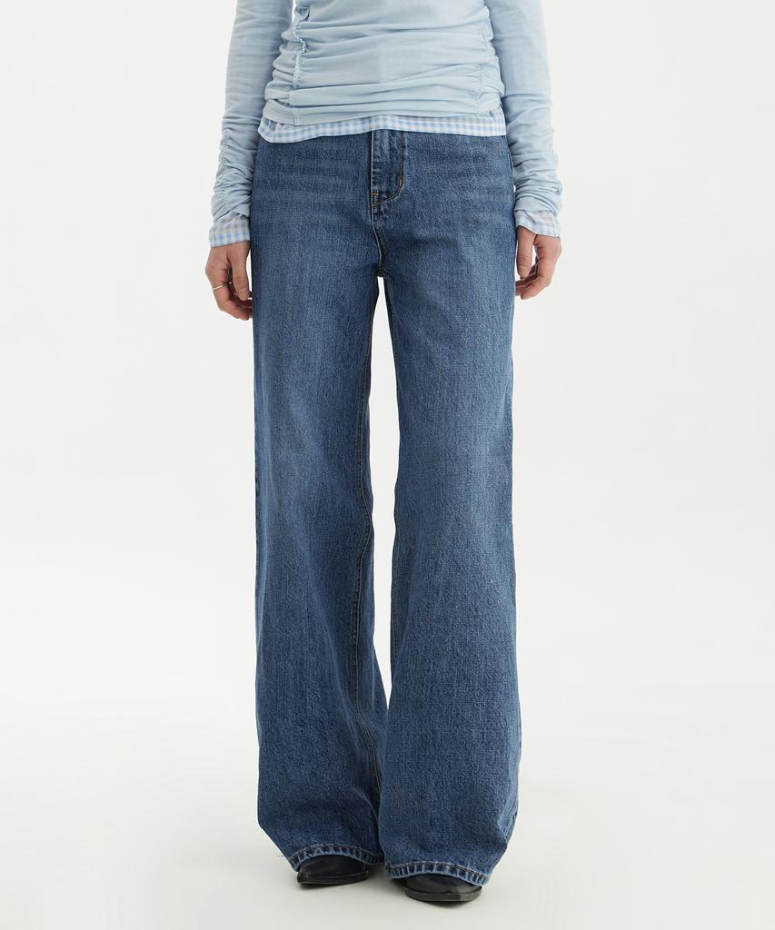 YOUTH Wide Denim Pants (W) - Medium Blue
