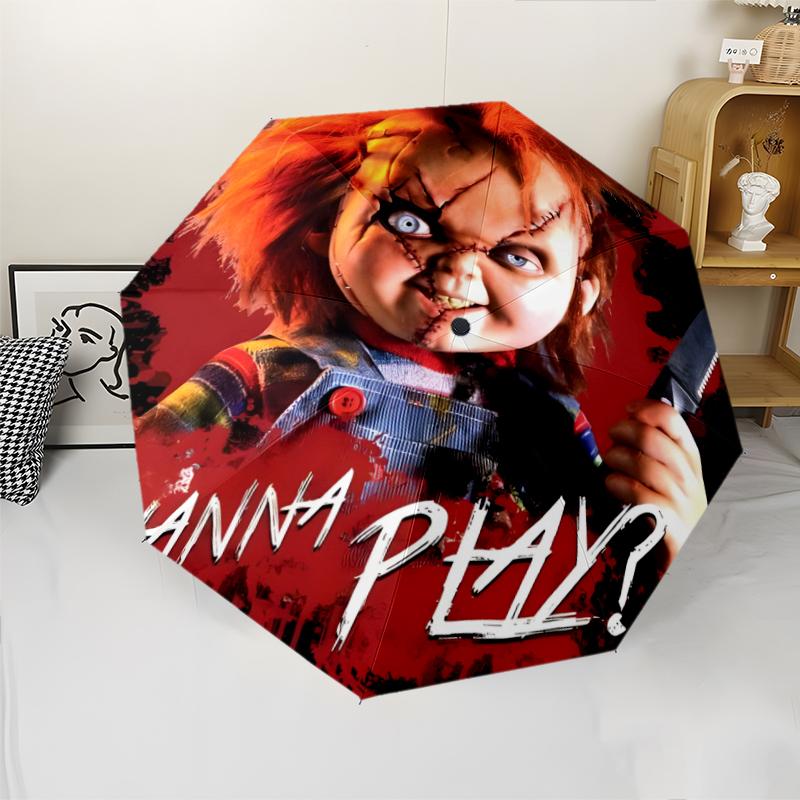 1pc Chucky3 Umbrella, Sun Protection, And UV Shielding. It Has Eight Sturdy Ribs for Outdoor Use And Perfect Gift