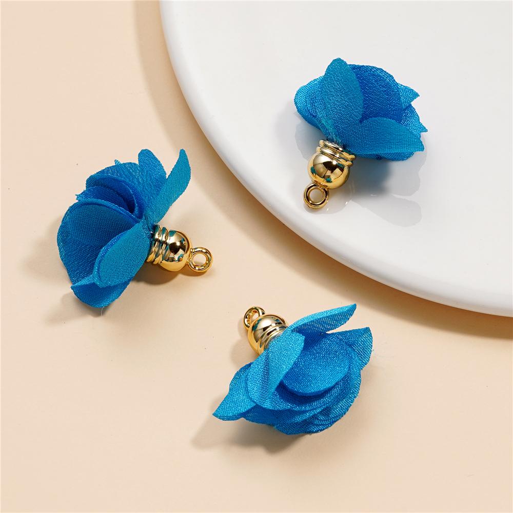 10Pcs/Lot Fabric Flower Tassel Pendants for Jewelry Making for DIY Bracelet Earrings Keychain Tassel Jewelry Making Accessories