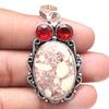 Подвеска Wild Horse Jasper GarnetGemstone Handmade Ethnic Silver Jewelry 2.25