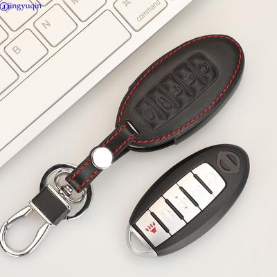 Jingyuqin 5 кнопок дистанционного кожаный чехол для ключа автомобиля для Nissan Murano 2016-2017 Altima Maxima Infiniti EX FX G37 Q60 QX50 QX70