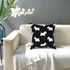 White Scottish Terrier Silhouette Square Pillow Case Polyester Decorative Pillow Scottie Dog  Cushion Covers