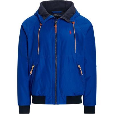 Polo FW23 Куртка с капюшоном на молнии, с вышивкой логотипа и принтом, с длинным рукавом, мужская, куртки, синяя, 710923262-001