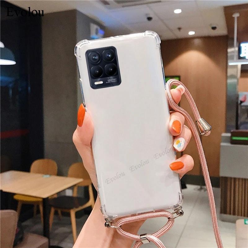 Crossbody Lanyard Phone Case For Oneplus 12 13R Transparent Shockproof Soft Silicone Back Cover For Oneplus ACE Pro 1+11R 12R