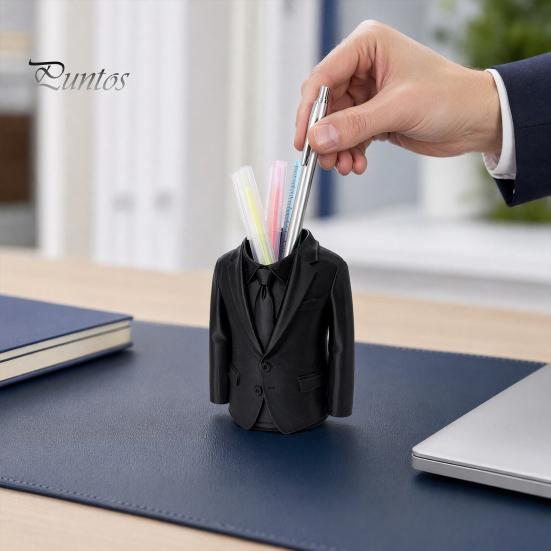 Высококачественный держатель для ручек, 3D-печатный держатель в форме костюма, креативный настольный органайзер для карандашей, маркеров, ножниц, матовый контейнер для хранения