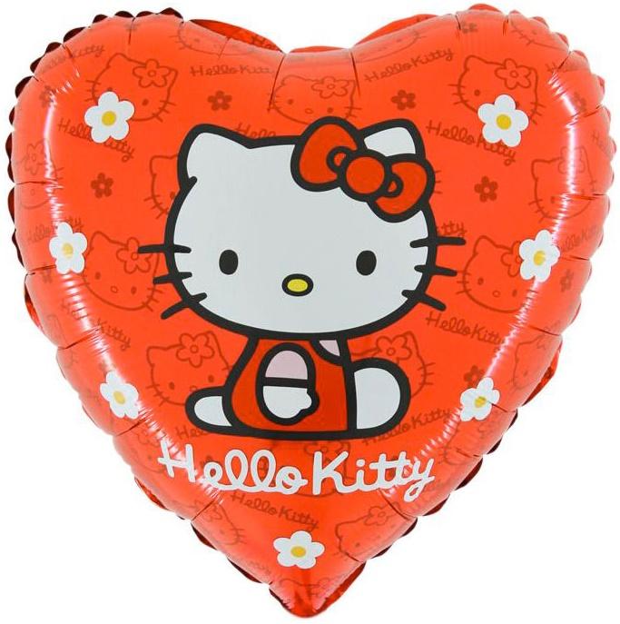 Balon Foliowy Serce Hello Kitty Urodziny 45Cm