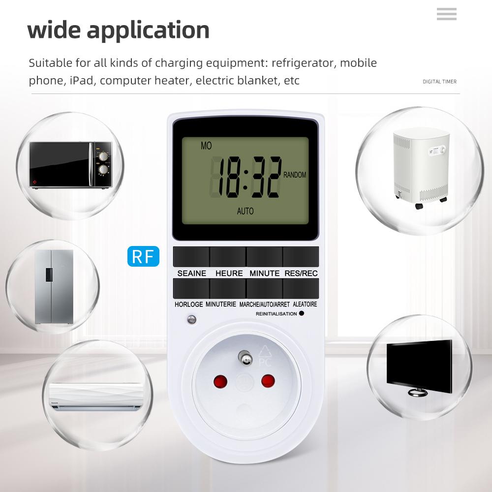 Electronic Timer Socket LCD Digital Timer Switch EU FR US UK AU Plug Timers 7Day 12/24 Hour Programmable Control Timing Outlet