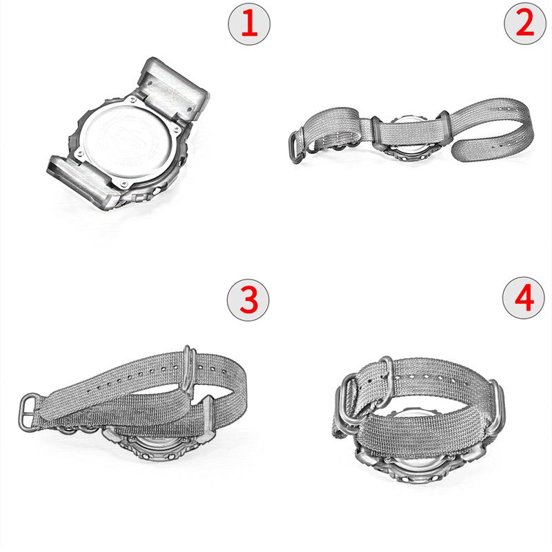 Нейлоновый адаптер ремешка Подходит для G-Shock GA100 DW-5600/8900 GW-B5600 GB-5600 GW-6900 Мужской ремешок для часов Прочная металлическая пряжка