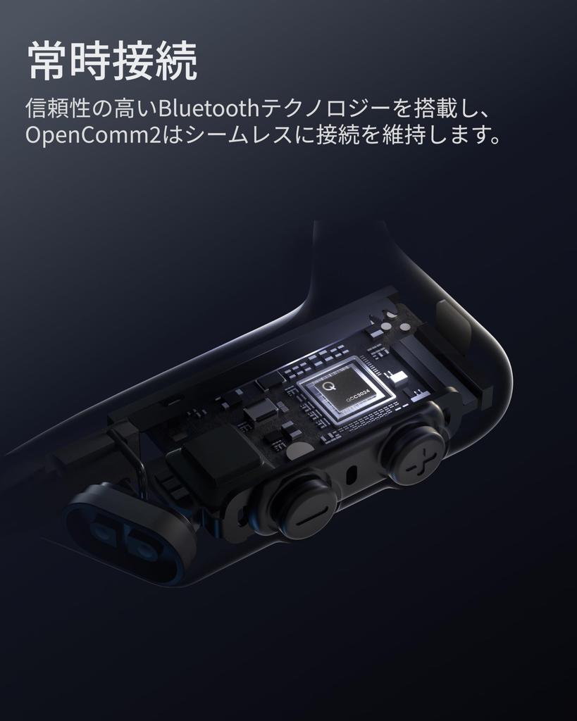 Shokz OpenComm2 2025 Обновление Бизнес Беспроводные Bluetooth Наушники с Костной Проводимостью Автоматическое Шумоподавление для Звонков 16 Часов Непрерывной Работы Черные, 5.1 Открытого Типа