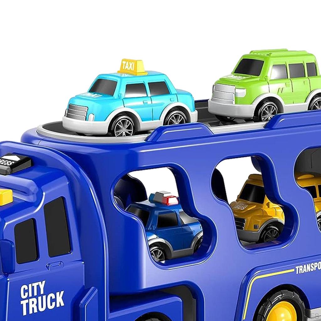 Пожарная машина Автомобильная игрушка 7 в 1 Перевозчик Транспортная сила трения со светом и звуками для возраста