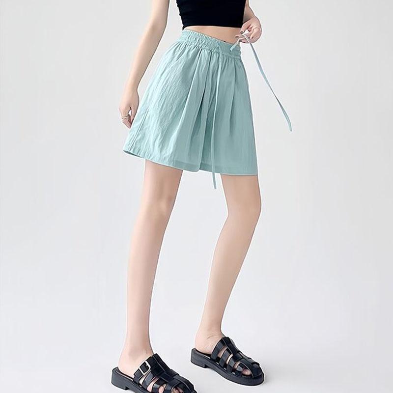 Летние повседневные брюки прямого покроя с высокой талией и широкими штанинами